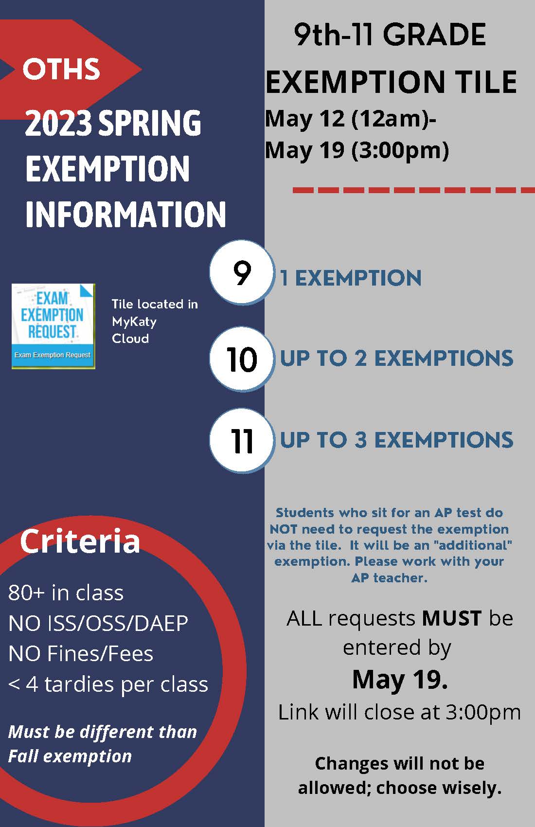 2023 9 11th SPRING Exemption Information flyer 1